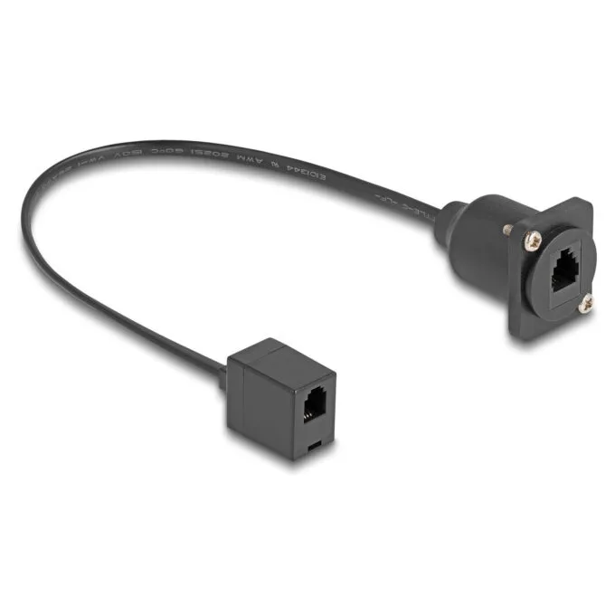 Delock D-Typ RJ10 Kabel Buchse zu Buchse schwarz 30 cm — image 2