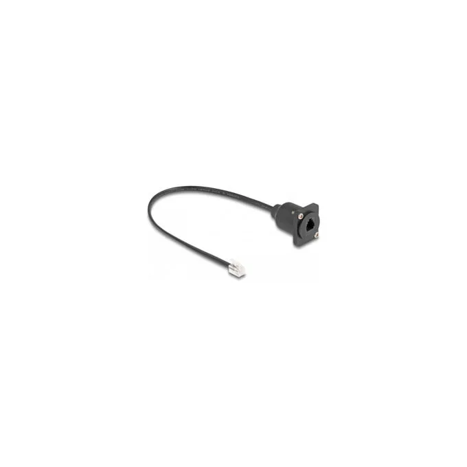 Delock D-Typ RJ10 Kabel Stecker zu Buchse schwarz 30 cm — image 2