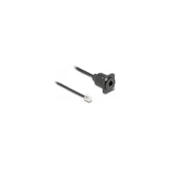 Delock D-Typ RJ10 Kabel Stecker zu Buchse schwarz 30 cm