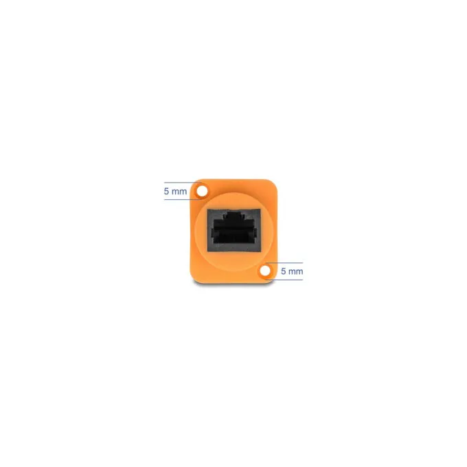 Delock D-Typ RJ45 Kabel Stecker zu Buchse Cat.5e UTP orange schwarz 30 cm — image 3