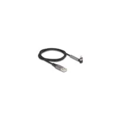 Delock Daten- und Ladekabel USB Typ-A zu LightningTM für iPhoneTM. iPadTM. iPodTM gewinkelt mit Ständerfunktion schwa...