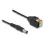 Delock DC Kabel 2.1 x 5.5 mm Stecker zu 2 Pin Terminalblock Adapter mit Drucktaster 15 cm