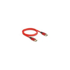 DELOCK DisplayPort Kabel 16K 60 Hz 1m rot Metall