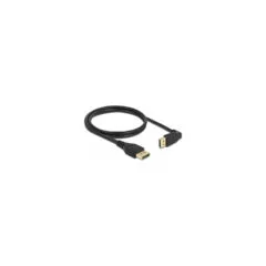 Delock DisplayPort Kabel Stecker gerade zu Stecker 90° oben gewinkelt 8K 60 Hz 1 m ohne Einrastfunktion