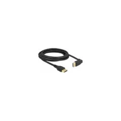 Delock DisplayPort Kabel Stecker gerade zu Stecker 90° oben gewinkelt 8K 60 Hz 3 m ohne Einrastfunktion