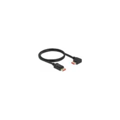 Delock DisplayPort Kabel Stecker gerade zu Stecker 90° rechts gewinkelt 8K 60 Hz 1 m