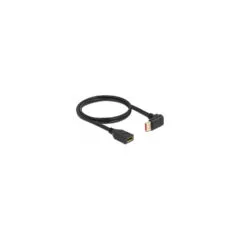 Delock DisplayPort Verlängerungskabel Stecker 90° unten gewinkelt zu Buchse 8K 60 Hz 1 m