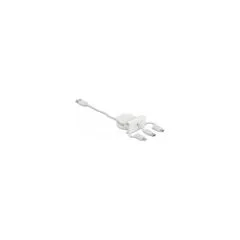 Delock Easy 45 Modul USB 2.0 3 in 1 Aufrollkabel USB Typ-A zu USB-CTM. Micro USB und Lightning weiß