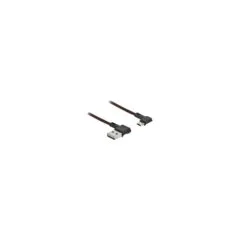 Delock EASY-USB 2.0 Kabel Typ-A Stecker zu EASY-USB Typ Micro-B Stecker gewinkelt links rechts 0.2 m schwarz