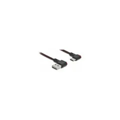 Delock EASY-USB 2.0 Kabel Typ-A Stecker zu USB Type-CTM Stecker gewinkelt links rechts 0.2 m schwarz