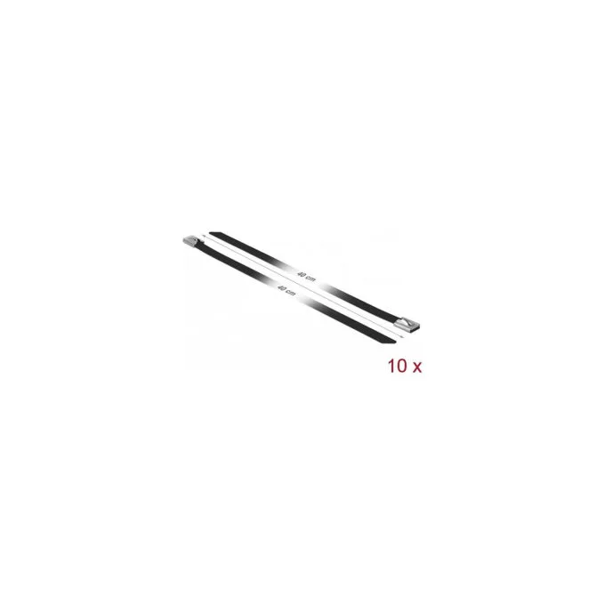 Delock Edelstahlkabelbinder L 400 x B 7.9 mm schwarz 10 Stück — image 2