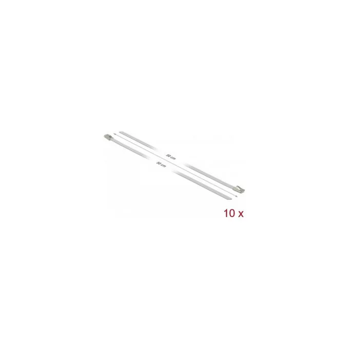 Delock Edelstahlkabelbinder L 500 x B 4.6 mm weiß 10 Stück — image 2