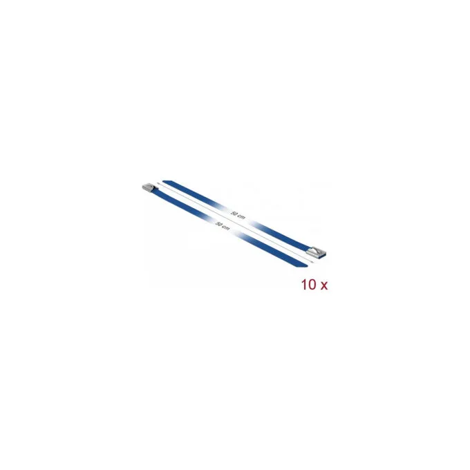 Delock Edelstahlkabelbinder L 500 x B 7.9 mm blau 10 Stück — image 2