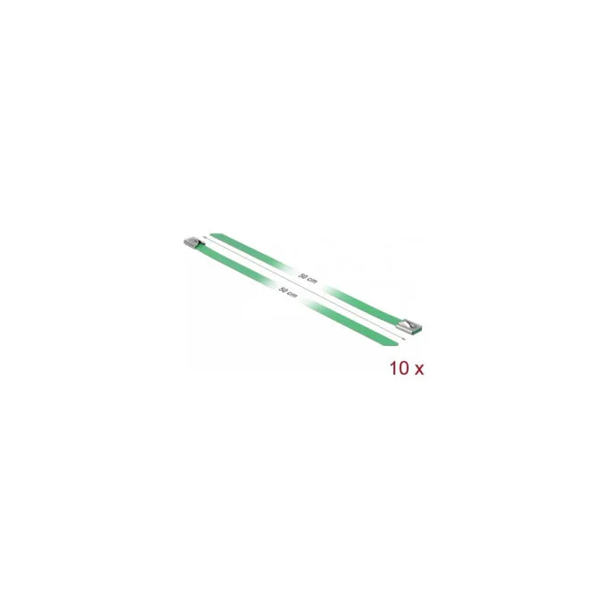Delock Edelstahlkabelbinder L 500 x B 7.9 mm grün 10 Stück — image 2