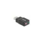 Delock Externe USB Soundkarte mit USB-A Stecker auf 2 x 3.5 mm Klinkenbuchse Plug & Play Audio Adapter schwarz