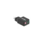 Delock Externe USB Soundkarte mit USB Type-CTM Stecker auf 2 x 3.5 mm Klinkenbuchse Plug & Play Audio Adapter schwarz