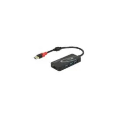 DELOCK Externer USB 3.1 Gen 1 Hub USB Typ-A to 3 x USB Typ-A + 2 Slot SD Card Reader