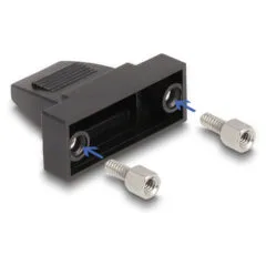 Delock Gehäuse für D-Sub 9 Pin Stecker Buchse Kunststoffgehäuse für Flachbandkabel