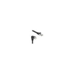 Delock GigE Kamera Kabel RJ45 Stecker 90° gewinkelt mit Schrauben zu RJ45 Stecker Cat.6 S FTP 1 m schwarz