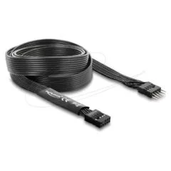 Delock HD Audio Flachbandkabel Mainboard Verlängerungskabel 9 Pin Pfostenstecker zu Pfostenbuchse 1 m schwarz