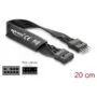 Delock HD Audio Flachbandkabel Mainboard Verlängerungskabel 9 Pin Pfostenstecker zu Pfostenbuchse 20 cm schwarz