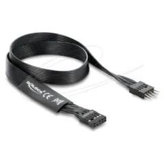 Delock HD Audio Flachbandkabel Mainboard Verlängerungskabel 9 Pin Pfostenstecker zu Pfostenbuchse 50 cm schwarz