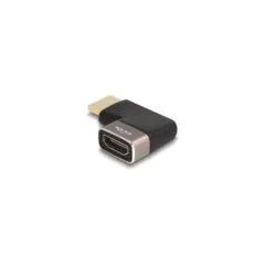 DELOCK HDMI Adapter Stecker zu Buchse 90 rechts gewinkelt 8K 60 Hz grau Metall