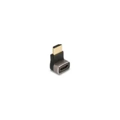 DELOCK HDMI Adapter Stecker zu Buchse 90 unten gewinkelt 8K 60 Hz grau Metall