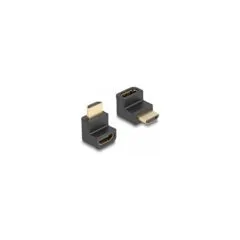 DELOCK High Speed HDMI with Ethernet Adapter Stecker zu Buchse gewinkelt 8K 60 Hz schwarz