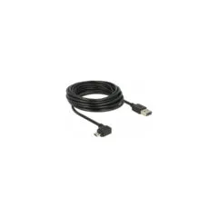 Delock Kabel EASY-USB 2.0 Typ-A Stecker to EASY-USB 2.0 Typ Micro-B Stecker gewinkelt links rechts 5 m schwarz