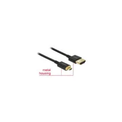 Delock Kabel High Speed HDMI mit Ethernet - HDMI-A Stecker to HDMI Mini-C Stecker 3D 4K 0.25 m Slim High Quality