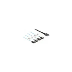 Delock Kabel OCuLink SFF-8611 to 4 x SATA 7 Pin 0.5 m Metall