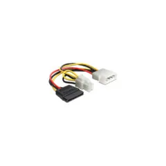 Delock Kabel Power Molex 4 Pin Stecker to SATA 15 Pin Buchse + P4 Stecker