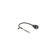 Delock Kabel RJ45 Buchse zu Pfostenbuchse 1.25 mm 4 Pin und Pfostenbuchse 1.25 mm 6 Pin Cat.5e 30 cm schwarz
