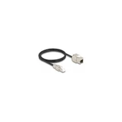Delock Kabel RJ45 Stecker feldkonfektionierbar zu Keystone Modul RJ45 Buchse Cat.6A 1 m