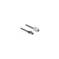 Delock Kabel RJ45 Stecker zu Keystone Modul RJ45 Buchse Cat.6A 3 m schwarz