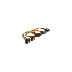 Delock Kabel SATA 15 Pin Strom Stecker mit Einrastfunktion to SATA 15 Pin Strom Buchse 2 x gerade 2 x unten 15 cm