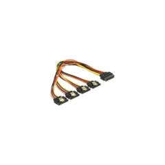 Delock Kabel SATA 15 Pin Strom Stecker mit Einrastfunktion to SATA 15 Pin Strom Buchse 4 x gerade 30 cm