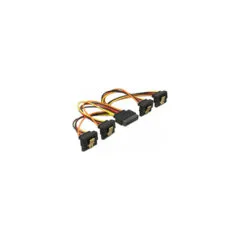 Delock Kabel SATA 15 Pin Strom Stecker mit Einrastfunktion to SATA 15 Pin Strom Buchse 4 x unten 15 cm