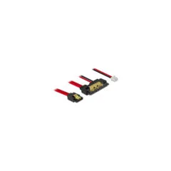 Delock Kabel SATA 6 Gb s 7 Pin Buchse + 2 Pin Strom Buchse to SATA 22 Pin Buchse gerade (5 V) Metall 30 cm