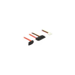 Delock Kabel SATA 6 Gb s 7 Pin Buchse + Floppy 4 Pin Strom Buchse (5 V + 12 V) to SATA 22 Pin Buchse gerade 30 cm