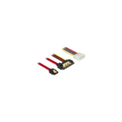 Delock Kabel SATA 6 Gb s 7 Pin Buchse + Molex 4 Pin Strom Stecker to SATA 22 Pin Buchse gerade Metall 30 cm