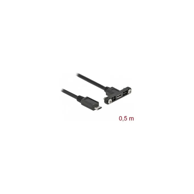 Delock Kabel USB 2.0 Micro-B Buchse zum Einbau to USB 2.0 Micro-B Stecker 0.5 m — image 2