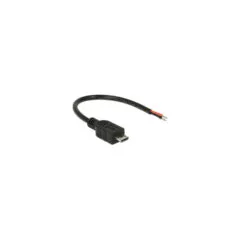 Delock Kabel USB 2.0 Micro-B Stecker to 2 x offene Kabelenden Strom 10 cm Raspberry Pi