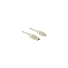 Delock Kabel USB 2.0 Typ-A Stecker to USB 2.0 Typ-B Stecker 1.5 m transparent