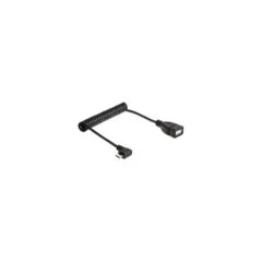 Delock Kabel USB micro-B Stecker gewinkelt to USB 2.0-A Buchse OTG Spiralkabel