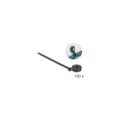 Delock Kabelbinder mit Befestigungsöse L 180 x B 6 mm schwarz 100 Stück