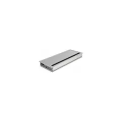 Delock Kabeldurchführung für Tischeinbau mit Bürste 300 x 120 x 28 mm silber