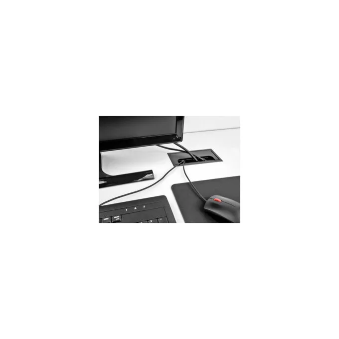 Delock Kabeldurchführung für Tischeinbau mit Bürste 300 x 80 x 28 mm schwarz — image 3