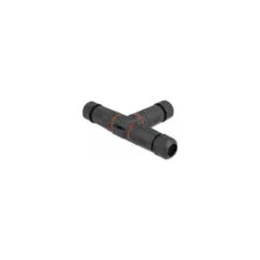 Delock Kabelverbinder T-Form für Außenbereich 5 Pin. IP68 wasserdicht. schraubbar. Kabeldurchmesser 4.5 - 7.5 mm schwarz